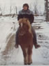 Skrekkur and Christine out for a winter tlt in 1982.